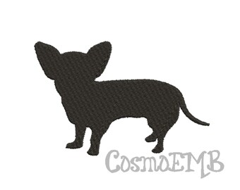 Puede incluir: Silueta negra de un perro chihuahua.