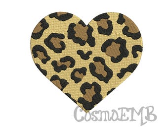 7 Size Leopard Heart Embroidery design Machine Embroidery - Digital INSTANT DOWNLOAD