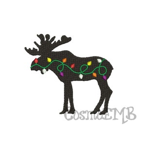 6 maat eland kerstverlichting borduurwerk ontwerp machine borduurwerk - digitale instant download