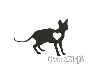 7 Size Sphynx Silhouette Embroidery design Machine Embroidery - Digital DOWNLOAD