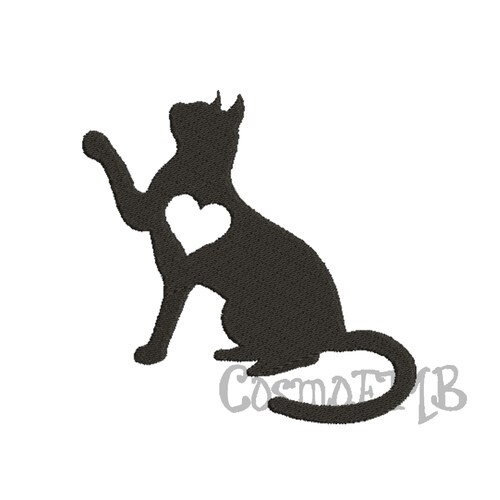 Cat Heart Embroidery Designs 7 Size Design Instant Download 8 Etsy