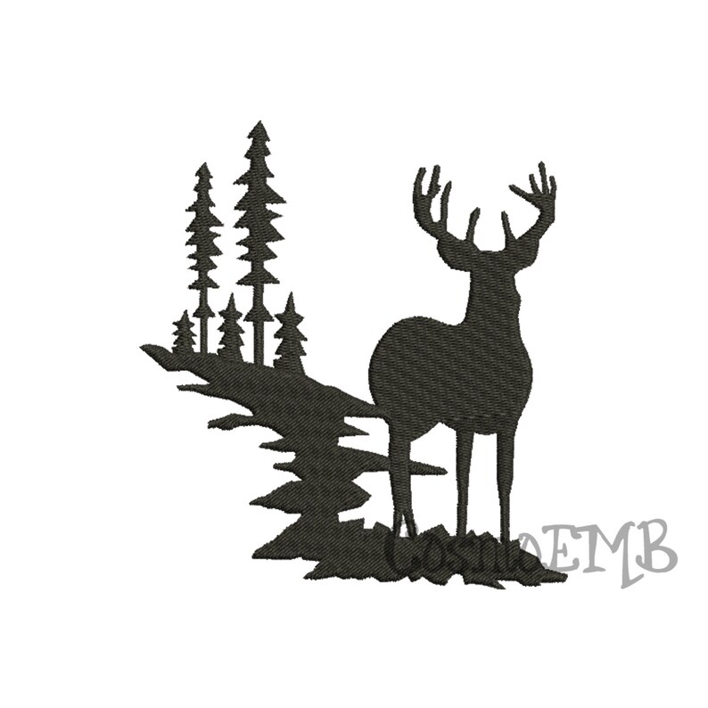 7 Size Deer Forest Embroidery design Machine Embroidery | Etsy