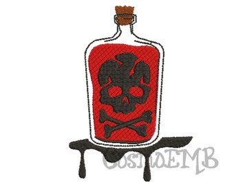 6 Size Poison Embroidery Design Machine Embroidery - Digital INSTANT DOWNLOAD