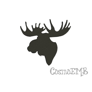 9 Size Moose Head Silhouette Embroidery design Machine Embroidery - Digital INSTANT DOWNLOAD