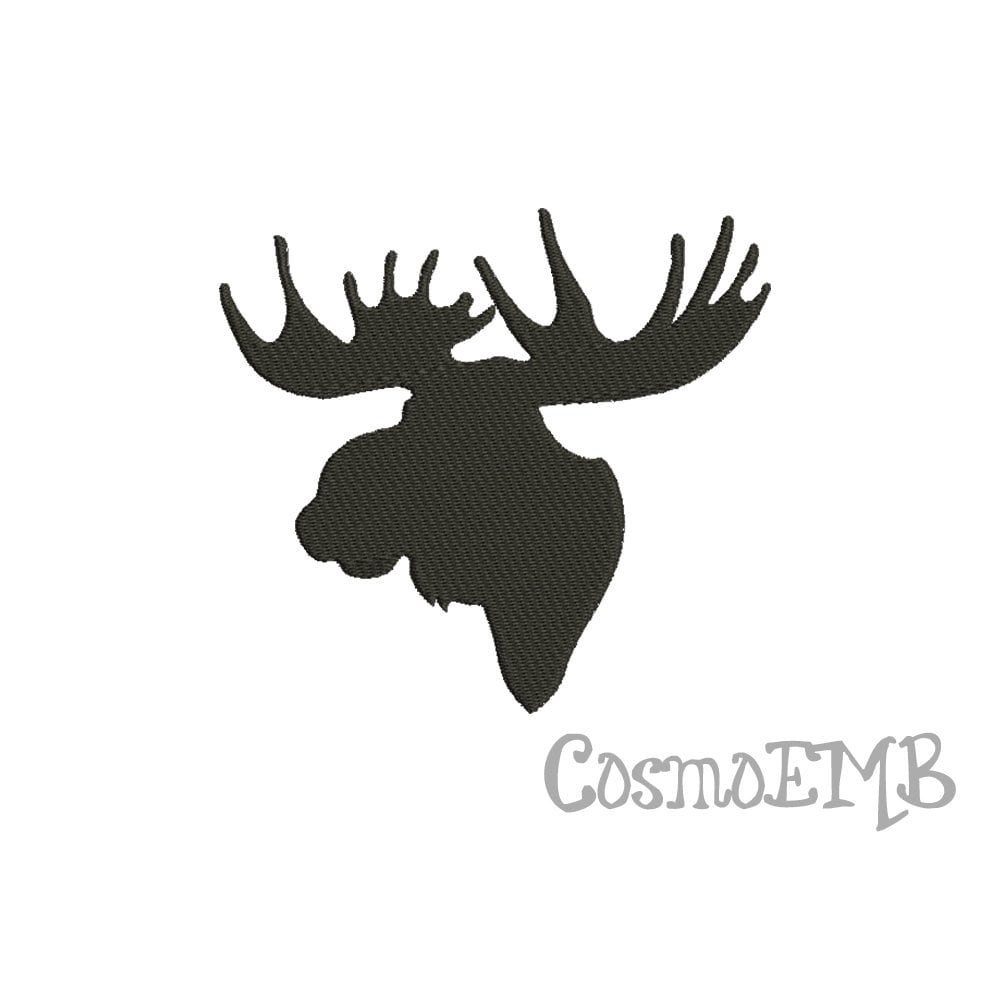 9 Size Moose Head Silhouette Embroidery design Machine Embroidery - Digital  INSTANT DOWNLOAD