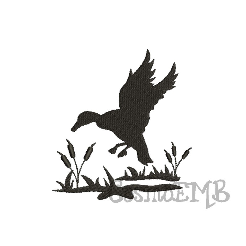 7 Size Cupped Duck Silhouette Embroidery design Machine Embroidery DOWNLOAD Digital INSTANT image 1