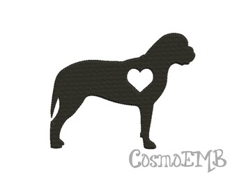 8 Size BullMastiff Silhouette Embroidery  design Machine Embroidery - Digital INSTANT DOWNLOAD