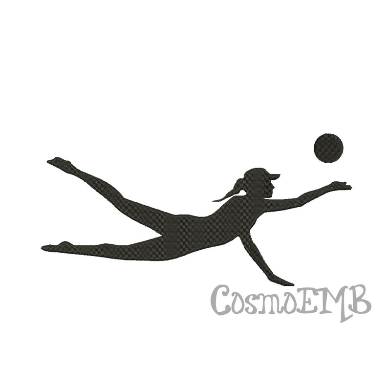 7 Size Beach Volleyball Silhouette Embroidery Design Machine Etsy