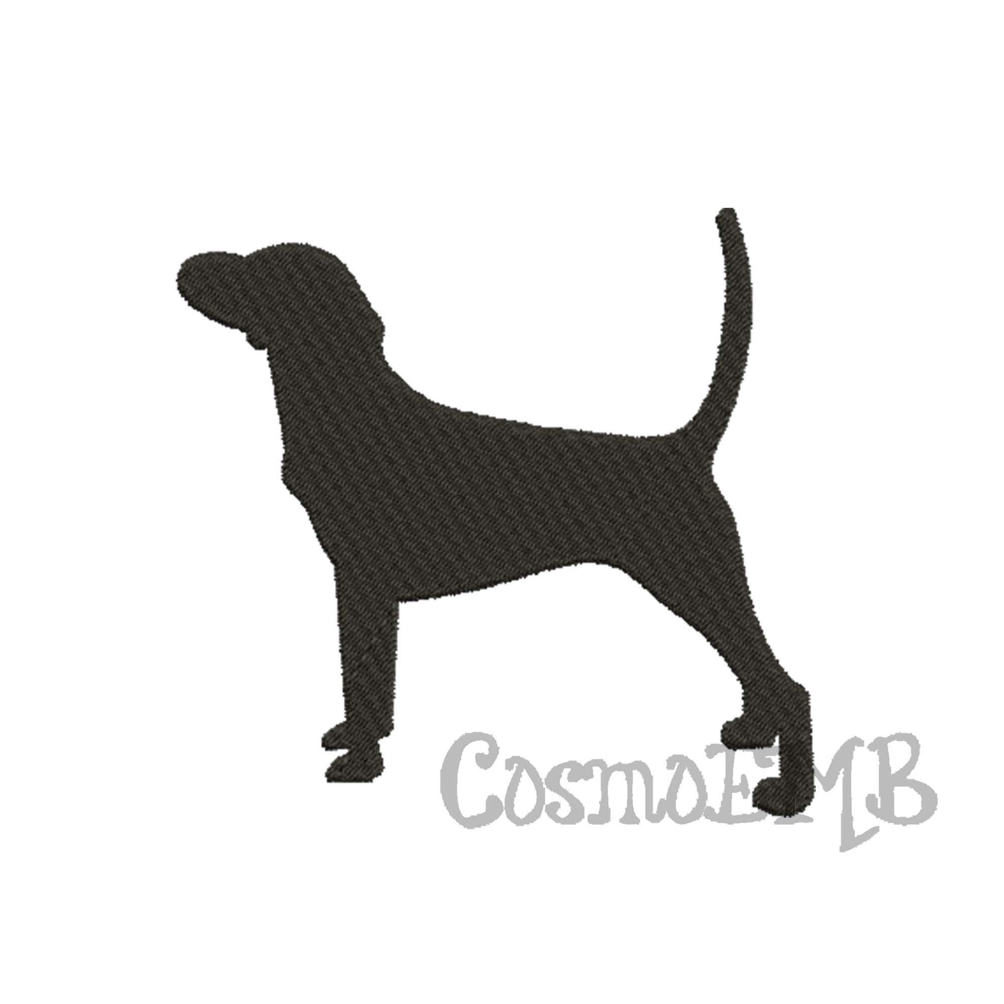 8 Size Redbone Coonhound Silhouette Embroidery Design Machine ...