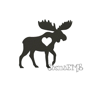 7 Size Moose Silhouette Embroidery  Applique design Machine Embroidery - Digital INSTANT DOWNLOAD