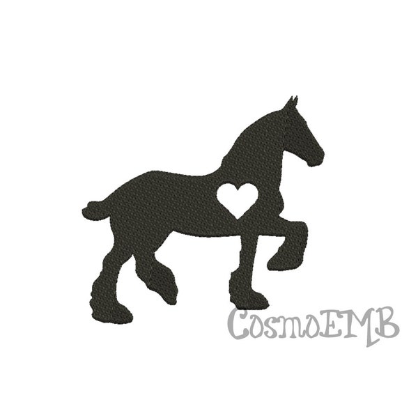 7 Size Draft horse Silhouette Embroidery design Machine Embroidery - Digital INSTANT DOWNLOAD