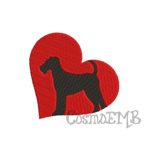 6 Size Airedale Heart  Embroidery design Machine Embroidery - Digital INSTANT DOWNLOAD