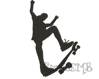 7 Size Skateboard Silhouette Embroidery Design Machine Embroidery File - Digital INSTANT DOWNLOAD