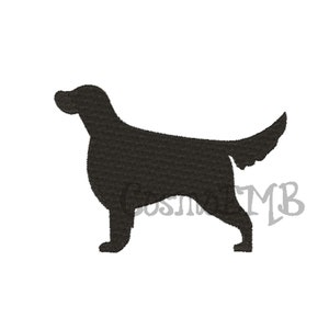 Pode incluir: Silhueta preta de um cão em pé sobre suas quatro patas. O cão está olhando para a esquerda da imagem.