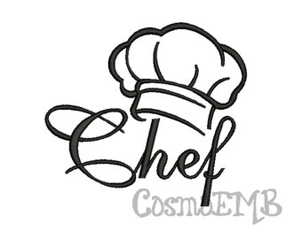 6 Size Chef Embroidery design Machine Embroidery - Digital INSTANT DOWNLOAD