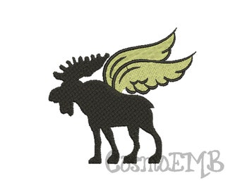 6 Size Moose wing Embroidery design Machine Embroidery - Digital INSTANT DOWNLOAD