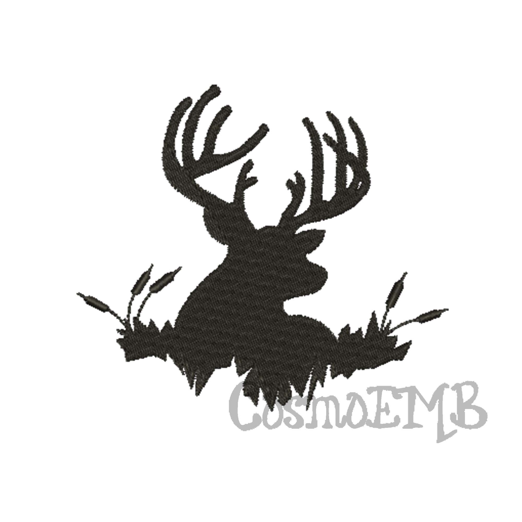 7 Size Deer Silhouette Embroidery Design Machine Embroidery Etsy