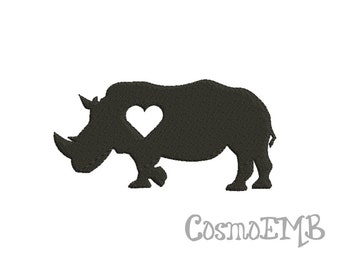 7 Size Rhino Embroidery design  Machine Embroidery - Digital INSTANT DOWNLOAD