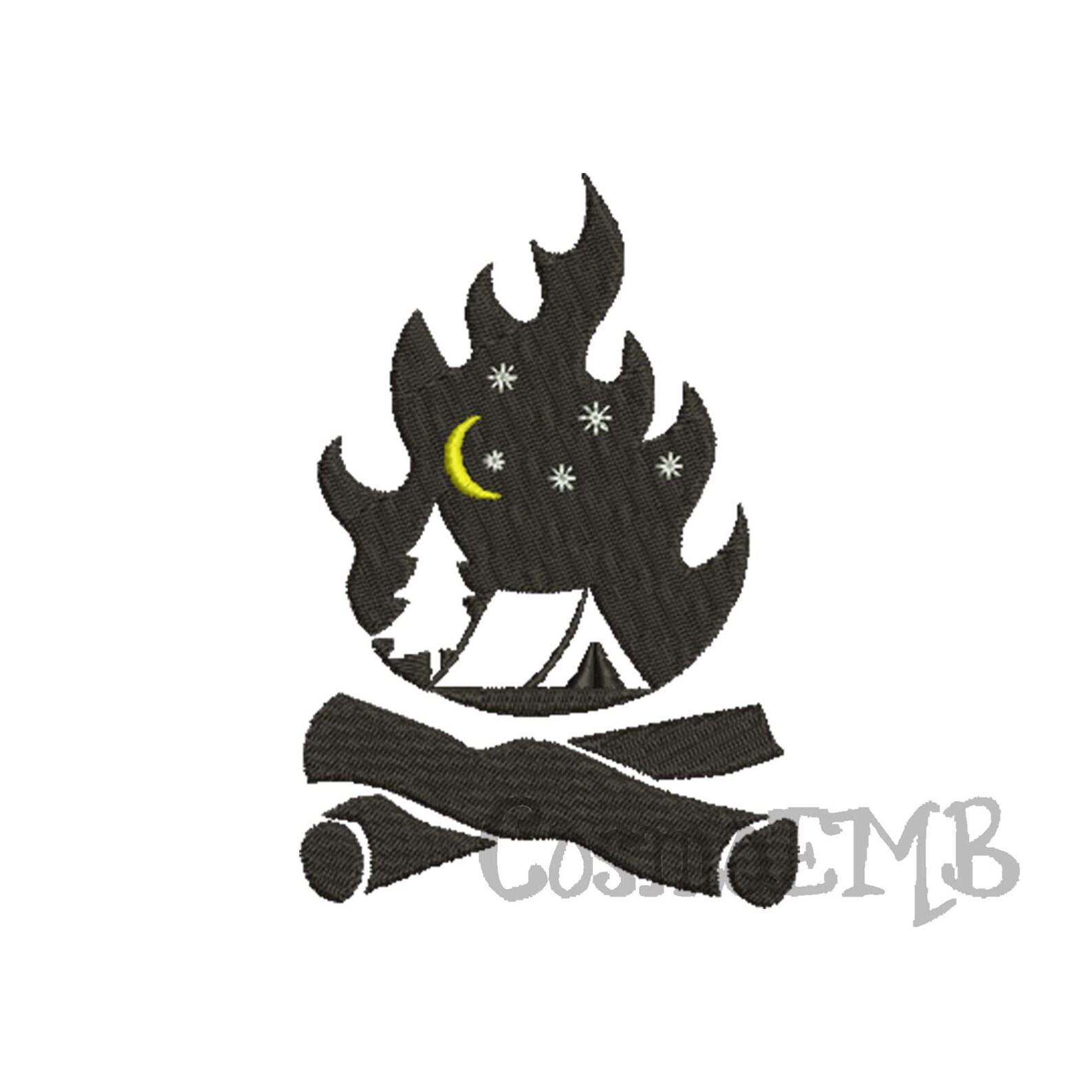 7 Size Bonfire Camping Embroidery Designs Machine Embroidery Etsy