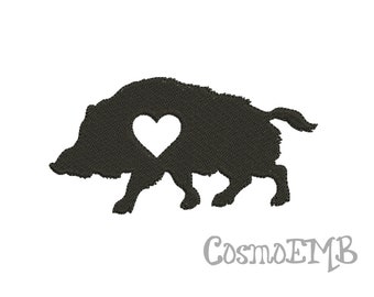 8 Size Boar Silhouette  Embroidery design Machine Embroidery - Digital INSTANT DOWNLOAD