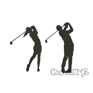 Set 7 Size Female Golfer and Men Golfer Embroidery design Machine Embroidery - Digital INSTANT DOWNLOAD