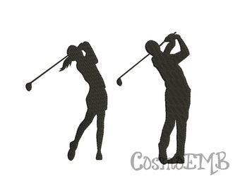 Set 7 Size Female Golfer and Men Golfer Embroidery design Machine Embroidery File - Digital INSTANT DOWNLOAD