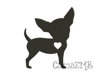 8 Size Chihuahua Silhouette  Embroidery  designs Machine Embroidery -DOWNLOAD  Digital INSTANT