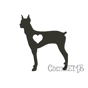 8 Size Dobeman Silhouette Embroidery  design Machine Embroidery - Digital INSTANT DOWNLOAD