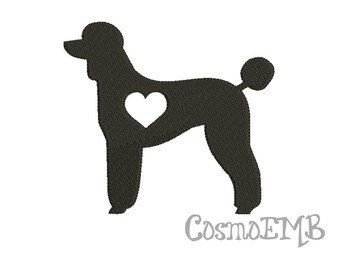 8 Size Poodle  Silhouette Embroidery design Machine Embroidery - Digital INSTANT DOWNLOAD