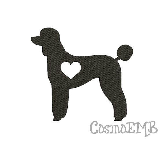 8 Size Poodle  Silhouette Embroidery design Machine Embroidery - Digital INSTANT DOWNLOAD