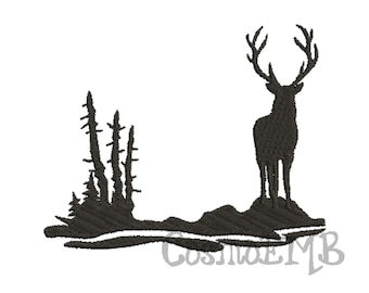 7 Size Deer Silhouette Embroidery design Machine Embroidery - Digital INSTANT DOWNLOAD