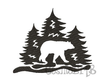 6 Size Bear Forest Embroidery design Machine Embroidery -  Design Digital INSTANT DOWNLOAD