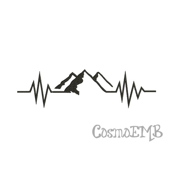 7 Size Mountain Heartbeat Embroidery design Machine Embroidery | Etsy