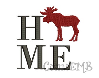 7 Size Moose Home Embroidery design Machine Embroidery - Digital INSTANT DOWNLOAD