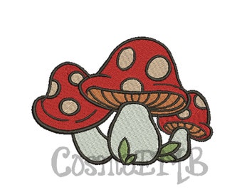 5 Size Mushroom Embroidery design Machine Embroidery - Digital INSTANT DOWNLOAD