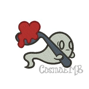 7 Size Ghost Heart  Embroidery design Machine Embroidery - Digital INSTANT DOWNLOAD