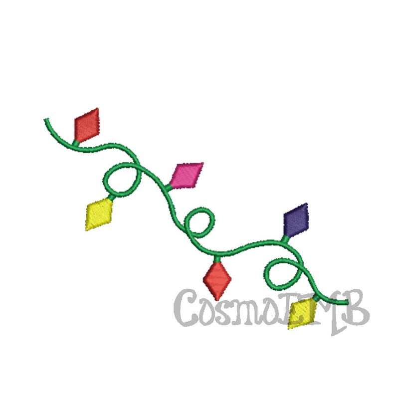 8 Size Christmas Lights Embroidery Design Machine Embroidery Etsy