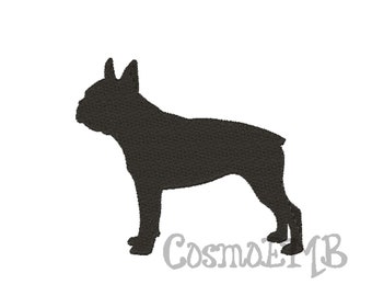 8 Size Boston Terrier silhouette Embroidery  design Machine Embroidery - Digital INSTANT DOWNLOAD