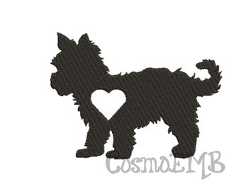 7 Size Yorkie silhouette Embroidery  design Machine Embroidery - Digital INSTANT DOWNLOAD