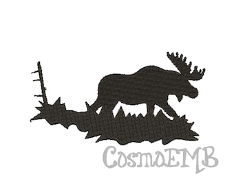 7 Size Moose Forest Embroidery Design Machine Embroidery - Digital INSTANT DOWNLOAD