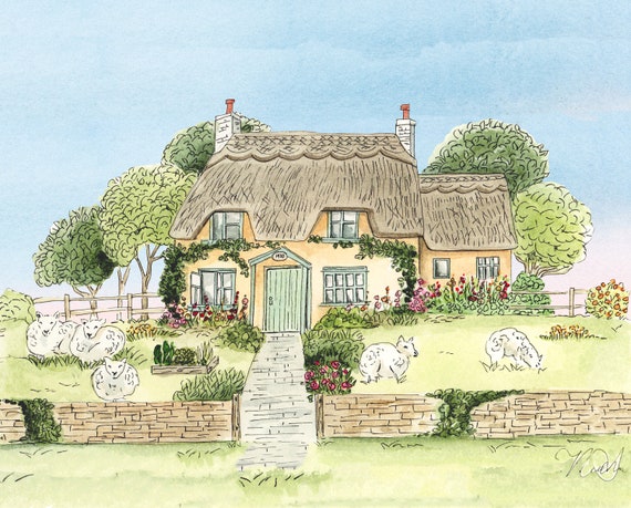 ヨーロッパ式刺繍絵タペストリー: A Cottage in the Forest 6/21までに! ヨーロッパ式刺繍絵タペストリー: A Cottage in the