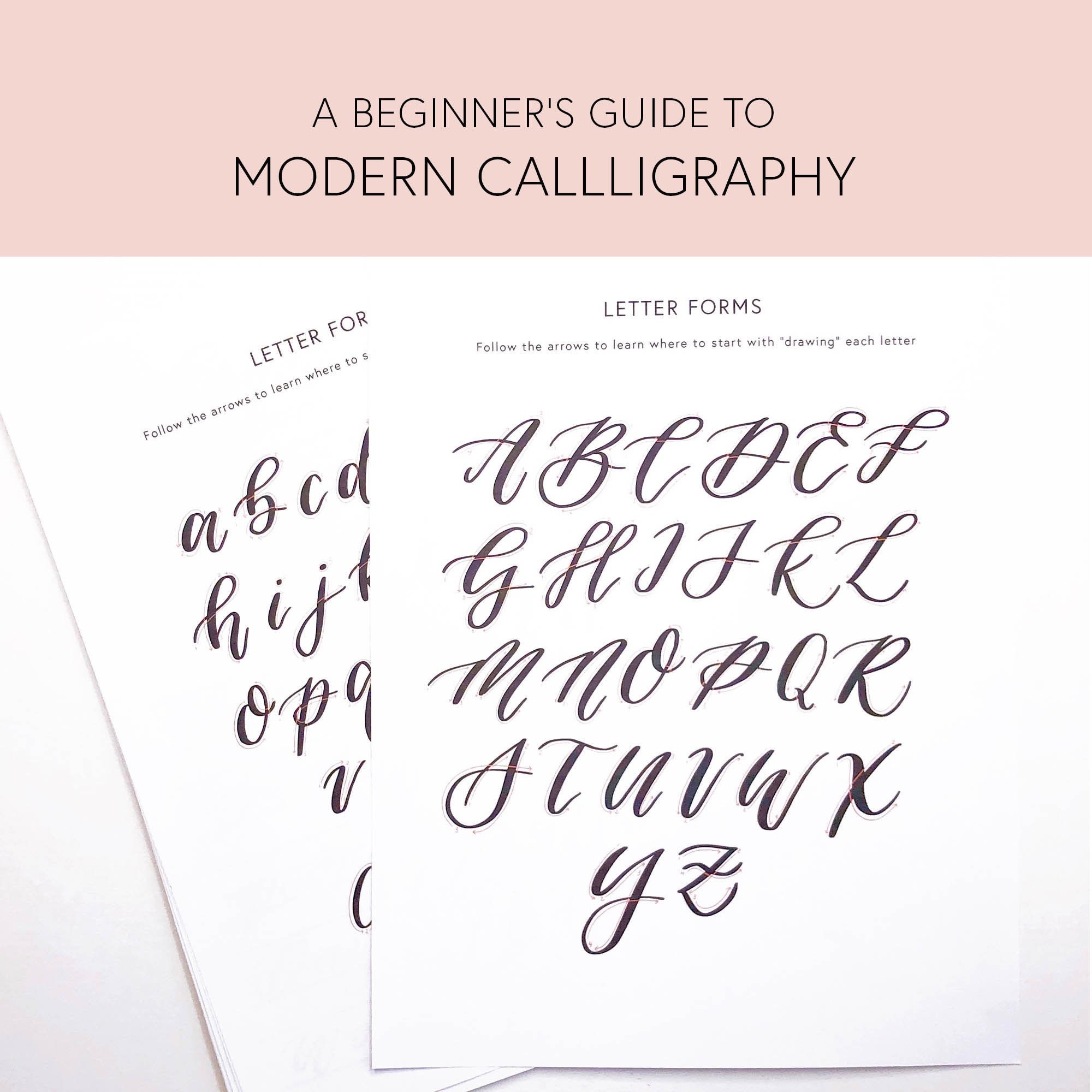 Beginner Calligraphy Worksheets Handwriting Worksheet - Etsy