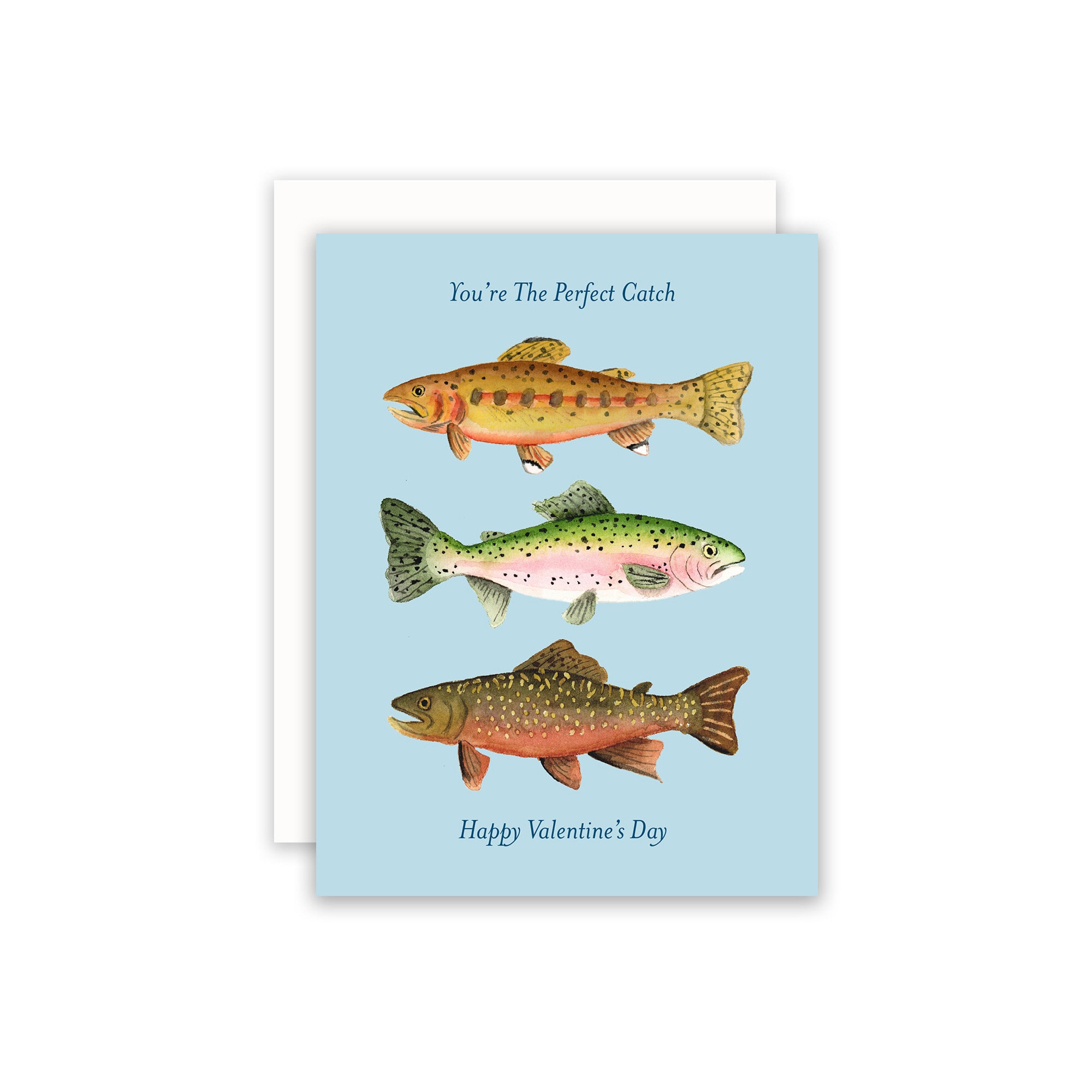 Fish Valentine Card, Trout Card, Happy Valentine's Day, Valentine's Card  for Men, Valentine's Card for Fishers, Trout Watercolor, Size A2