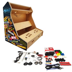 TALENTEC DIY bartop assembly kit 24" 16mm MDF wood + methacrylate + American type components and controls kit + T-molding