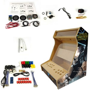 TALENTEC DIY bartop assembly kit 19" 16mm MDF wood + methacrylate + American type components and controls kit + T-molding