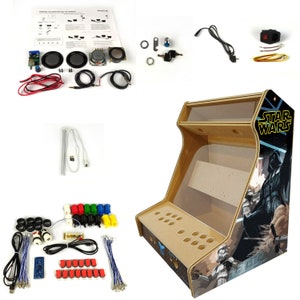 TALENTEC DIY bartop assembly kit 19" 16mm DM wood + methacrylate + American type components and controls kit + T-molding
