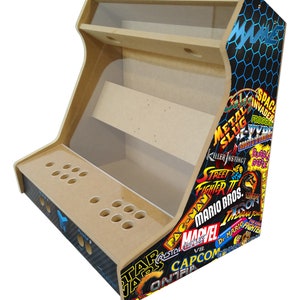 TALENTEC bartop kit of 24&quot; in 16mm MDF for 28 mm buttons. Options: Acrylic glass & stickers.