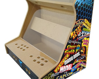 TALENTEC bartop kit of 24" in 16mm MDF for 28 mm buttons. Options: Acrylic glass & stickers.