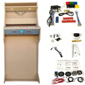 TALENTEC DIY 24in bartop and stand kit in 16mm MDF + plexiglass + controls and component kit, buttons, joystick + T-molding