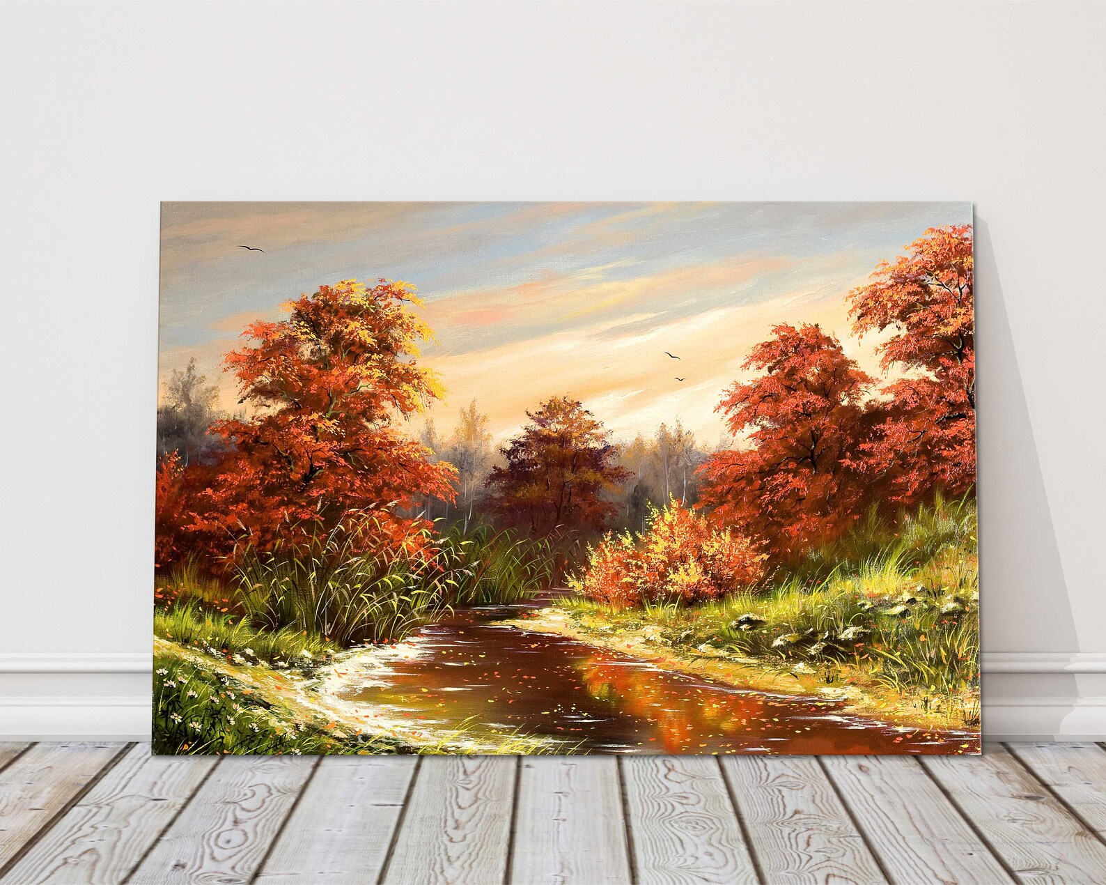 Autumn Landscape Painting. Printed and Framed as a Canvas Etsy UK